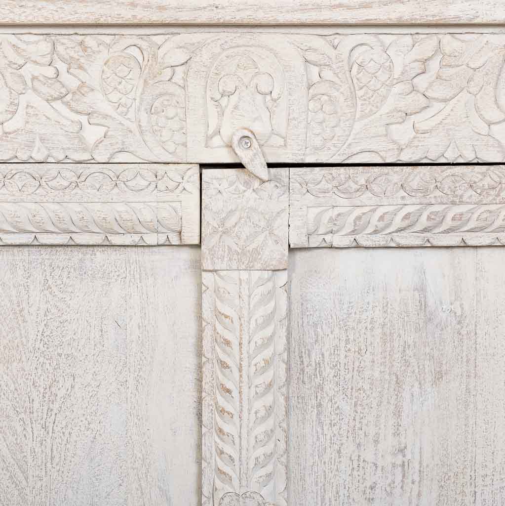 ARMARIO MADERA MANGO BLANCO 98X46X160CM - Imagen 5