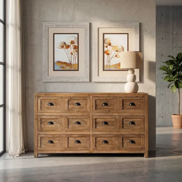 MUEBLE RECIBIDOR MADERA RECICLADA 160 X 40 X 90 CM