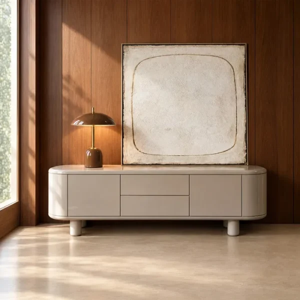 MUEBLE TV LACADO BEIGE DM 180 X 50 X 55 CM