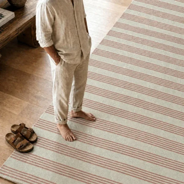 ALFOMBRA RAYAS NATURAL POLIPROPILENO 200 X 300 CM