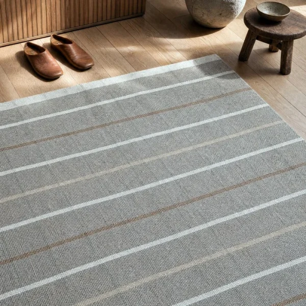 ALFOMBRA RAYAS NATURAL LANA-ALGODÓN 200 X 300 CM