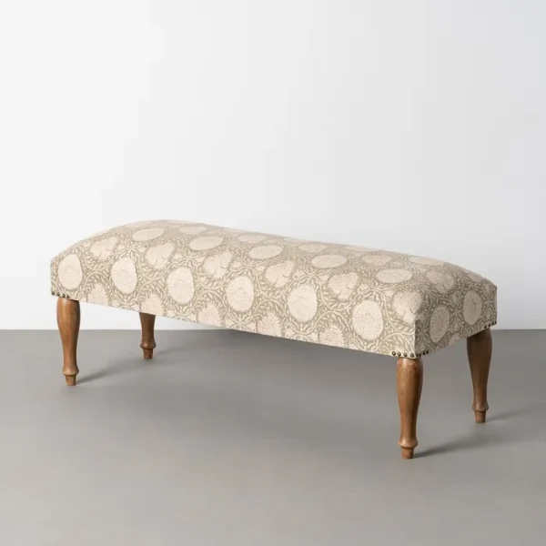 BANCO FLORES TEJIDO-MADERA 115 X 43 X 43 CM