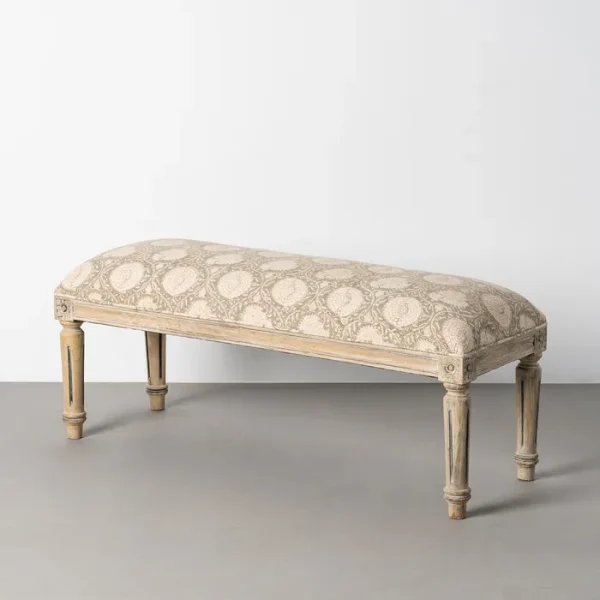 BANCO FLORES TEJIDO-MADERA 119 X 40 X 38 CM