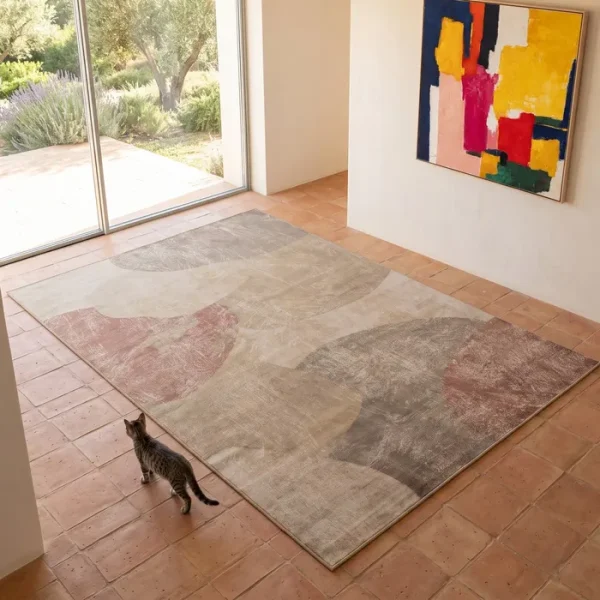 ALFOMBRA GEOMÉTRICO NATURAL-TEJA VISCOSA 200 X 300 CM