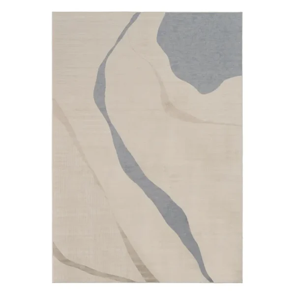 ALFOMBRA ONDAS NATURAL-AZUL VISCOSA 200 X 300 CM