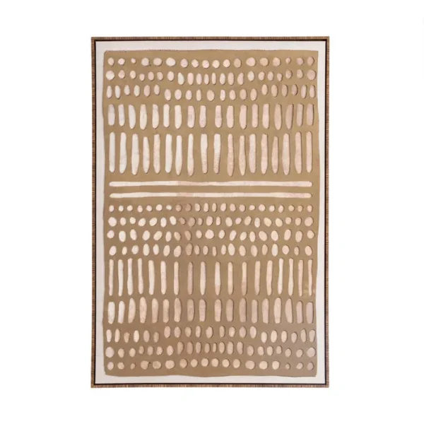 CUADRO PINTURA ABSTRACTO BEIGE-MARRÓN 80 X 120 CM