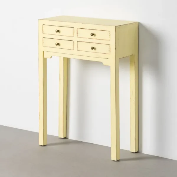 CONSOLA AMARILLO CLARO DM-MADERA 63 X 26 X 85 CM
