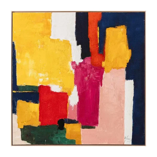 CUADRO PINTURA ABSTRACTO MULTICOLOR 120 X 5,20 X 120 CM