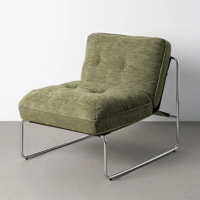 SILLÓN TAPIZADO VERDE METAL CONTRACT 72,50 X 85 X 78 CM - Imagen 2