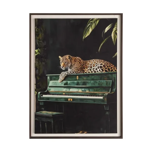 CUADRO IMPRESIÓN LEOPARDO TEJIDO 86 X 118 CM