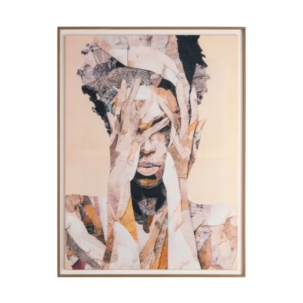 CUADRO IMPRESIÓN AFRICANA TEJIDO 118 X 158 CM