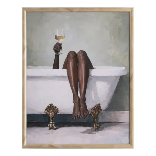 CUADRO IMPRESIÓN BAÑERA CRISTAL-MADERA 64 X 81 CM
