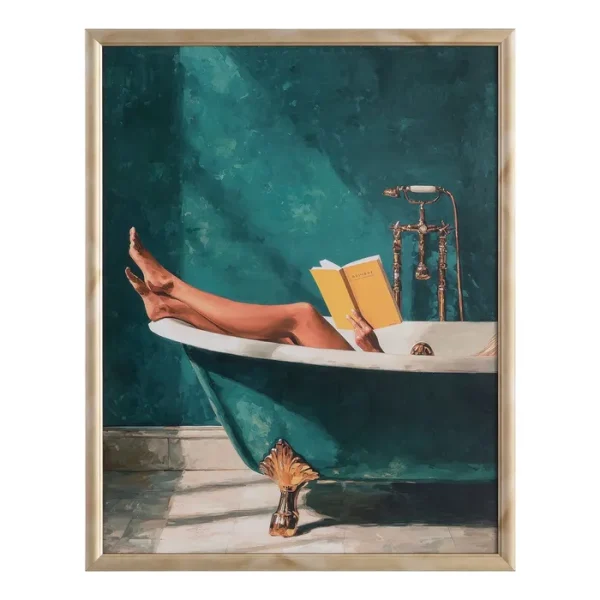 CUADRO IMPRESIÓN BAÑERA CRISTAL-MADERA 64 X 81 CM