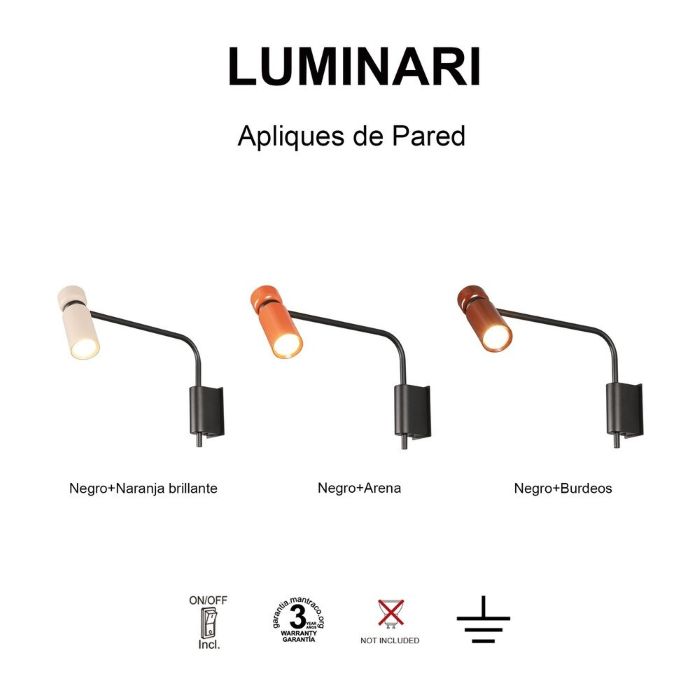 APLIQUE LUMINARI NEGRO ARENA 9858 MANTRA - Imagen 5