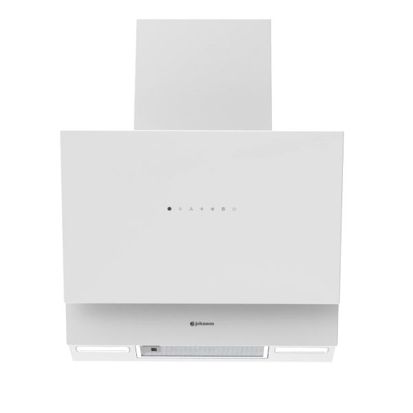 CAMPANA DECORATIVA JOHNSON 60CM INCLINADA CRISTAL BLANCO
