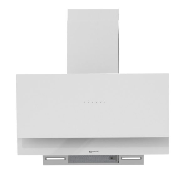 CAMPANA DECORATIVA JOHNSON 90CM INCLINADA CRISTAL BLANCO