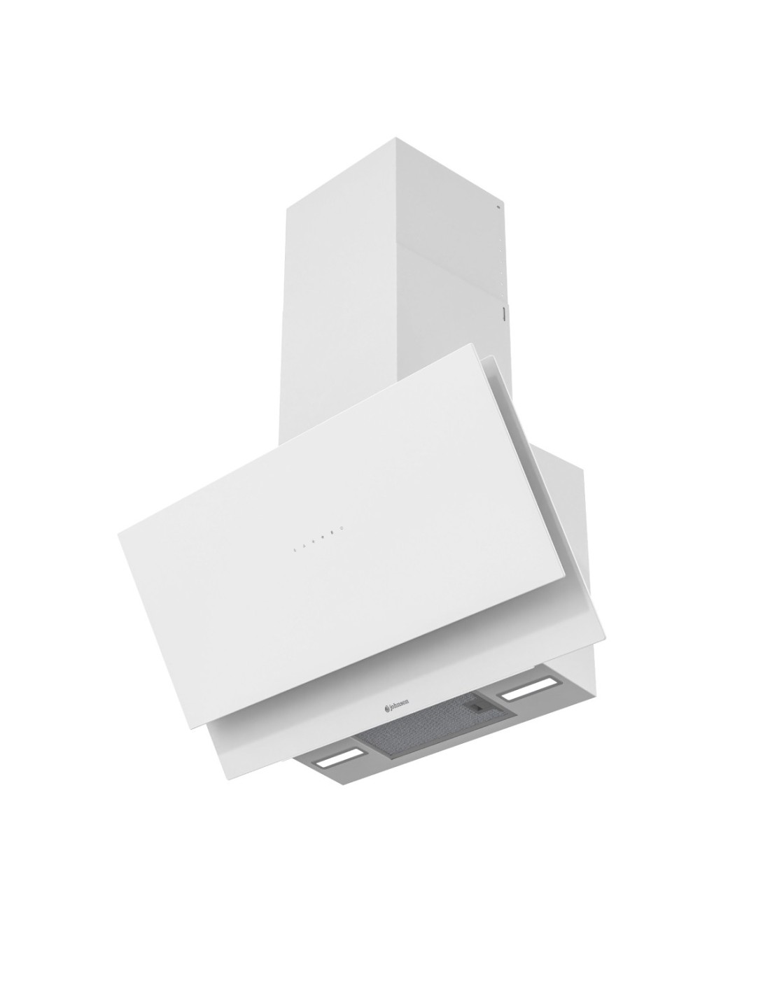 CAMPANA DECORATIVA JOHNSON 90CM INCLINADA CRISTAL BLANCO - Imagen 2