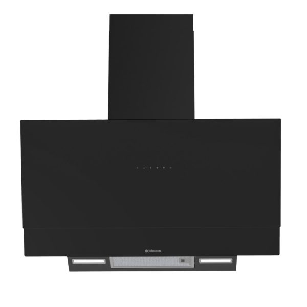 CAMPANA DECORATIVA JOHNSON 90CM INCLINADA CRISTAL NEGRO