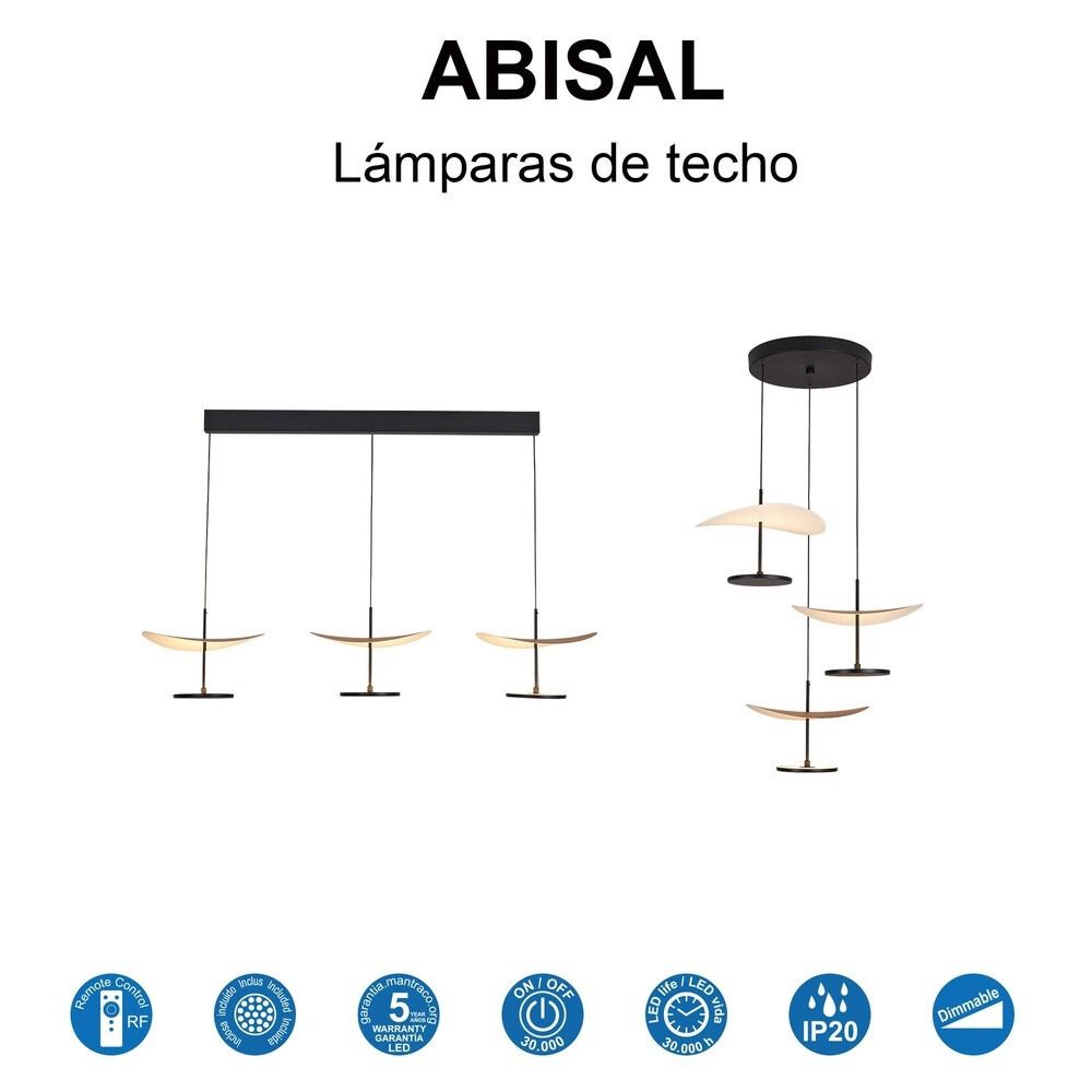 COLGANTE LED ABISAL CCT 3L LINEA 32W HAYA NEGRO 9696 MANTRA - Imagen 2