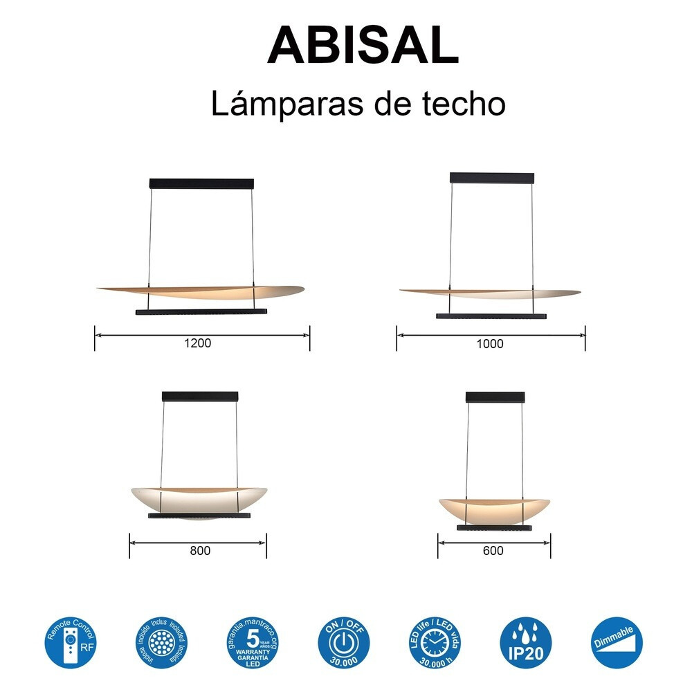 LAMPARA LED ABISAL CCT 48W HAYA NEGRO 9690 MANTRA - Imagen 2