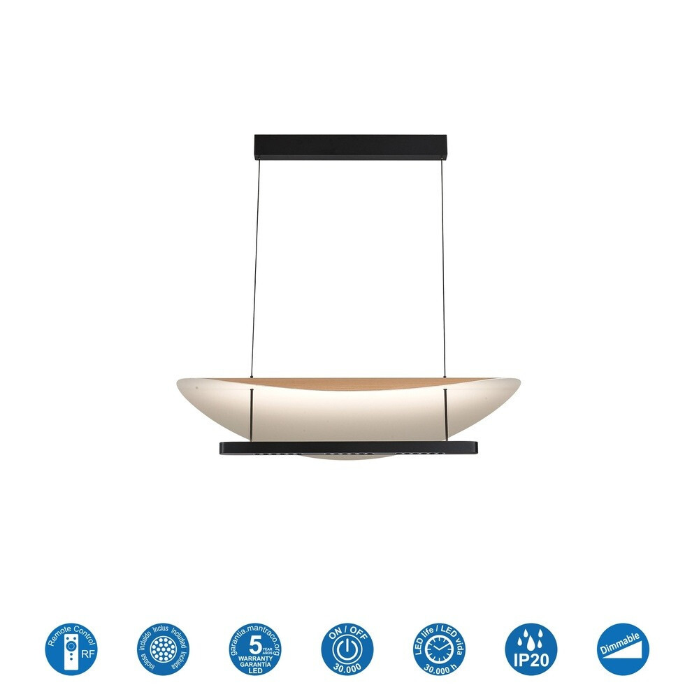 LAMPARA LED ABISAL CCT 40W HAYA NEGRO 9692 MANTRA - Imagen 3
