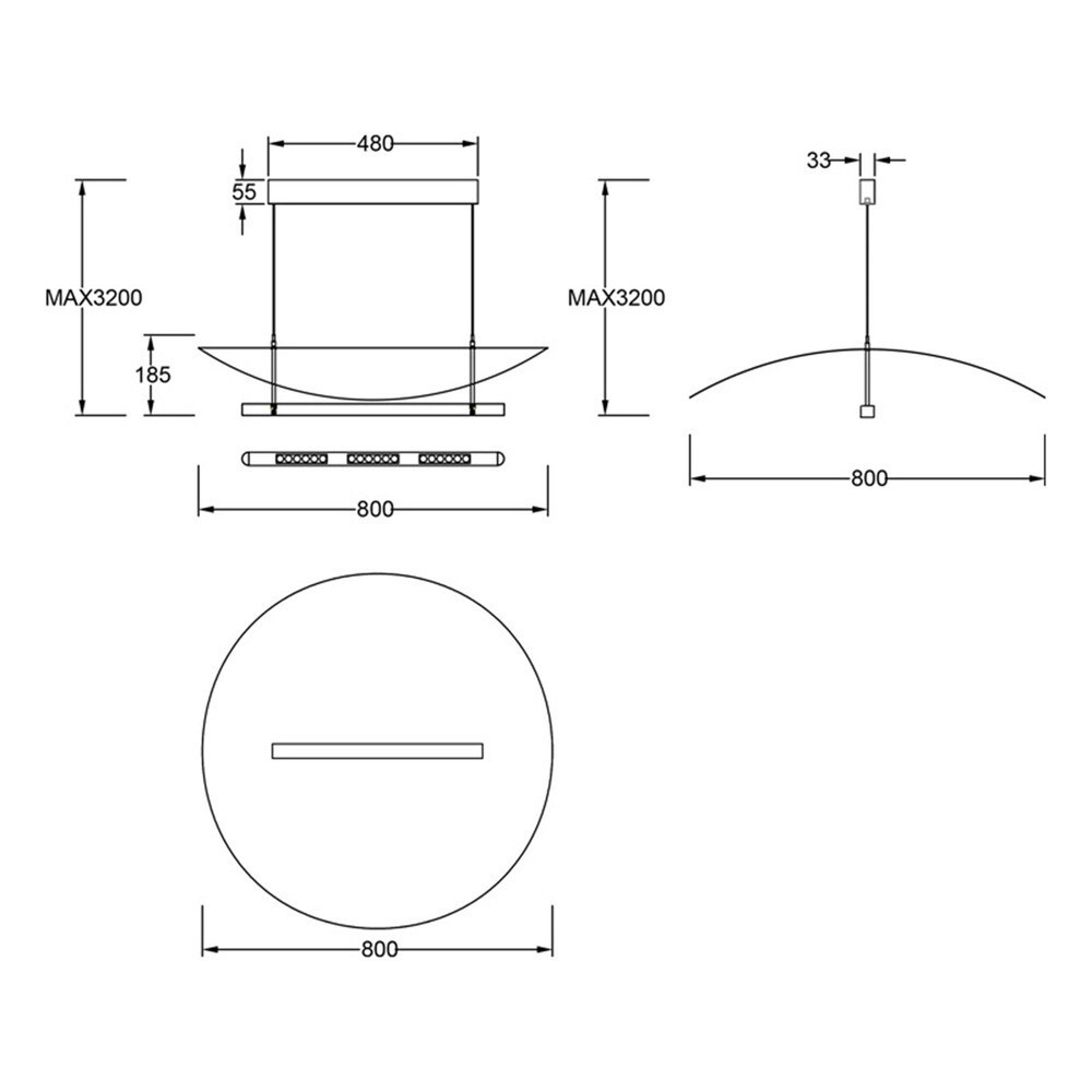 LAMPARA LED ABISAL CCT 40W NOGAL NEGRO 9823 MANTRA - Imagen 9