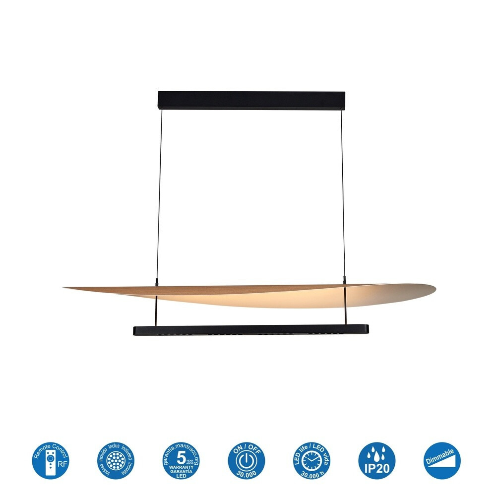 LAMPARA LED ABISAL CCT 48W HAYA NEGRO 9690 MANTRA - Imagen 3