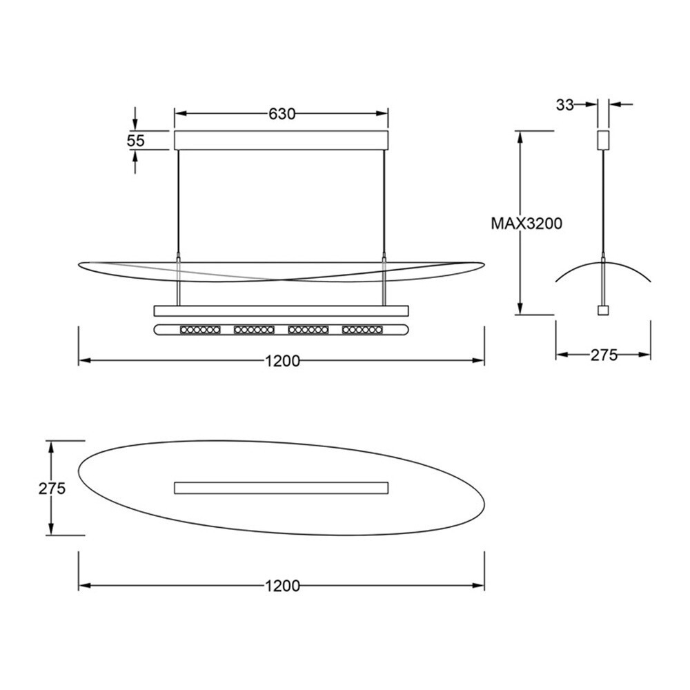 LAMPARA LED ABISAL CCT 48W HAYA NEGRO 9690 MANTRA - Imagen 5