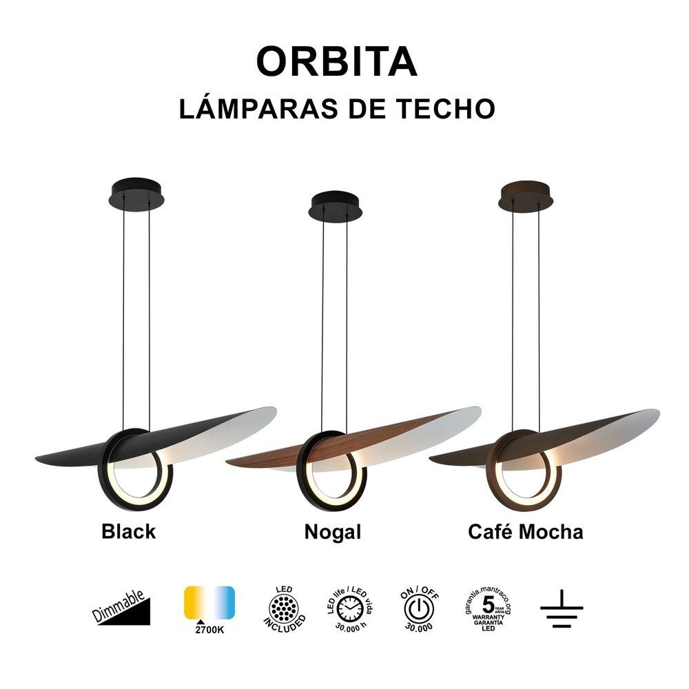 LAMPARA LED ORBITA NEGRO 9671 MANTRA - Imagen 3