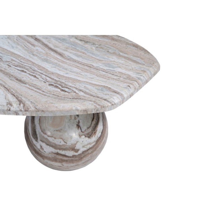 MESA CENTRO MARMOL TRAVERTINO MARRON 120x70x32CM - Imagen 4