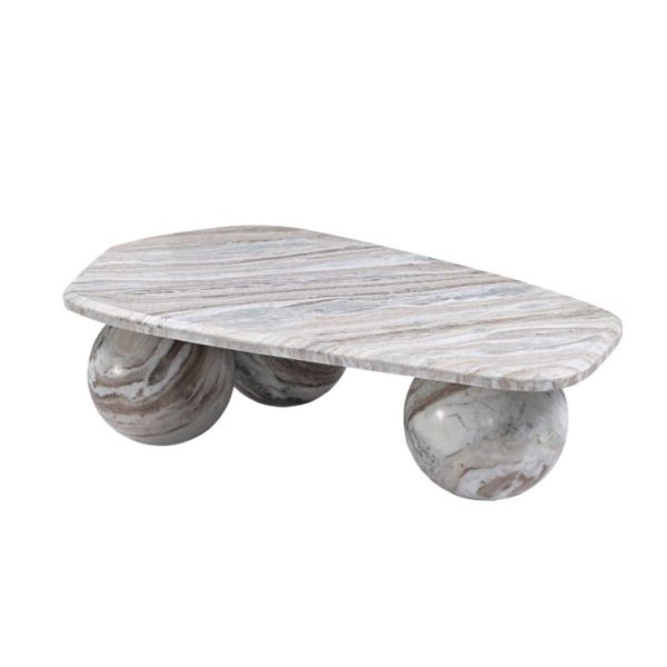 MESA CENTRO MARMOL TRAVERTINO MARRON 120x70x32CM