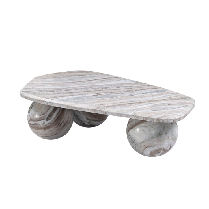 MESA CENTRO MARMOL TRAVERTINO MARRON 120x70x32CM