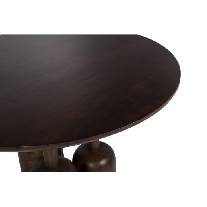 MESA COMEDOR MADERA MINDI MARRON 120x120x76CM - Imagen 2