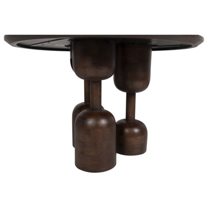 MESA COMEDOR MADERA MINDI MARRON 120x120x76CM - Imagen 3