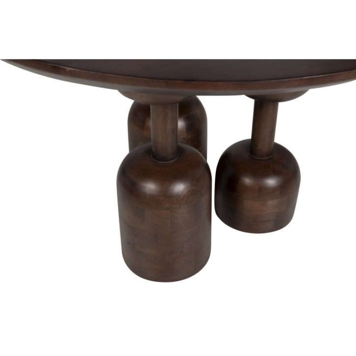 MESA COMEDOR MADERA MINDI MARRON 120x120x76CM - Imagen 4