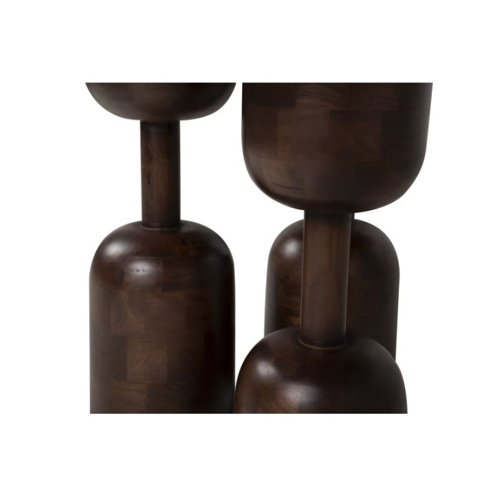 MESA COMEDOR MADERA MINDI MARRON 120x120x76CM - Imagen 5