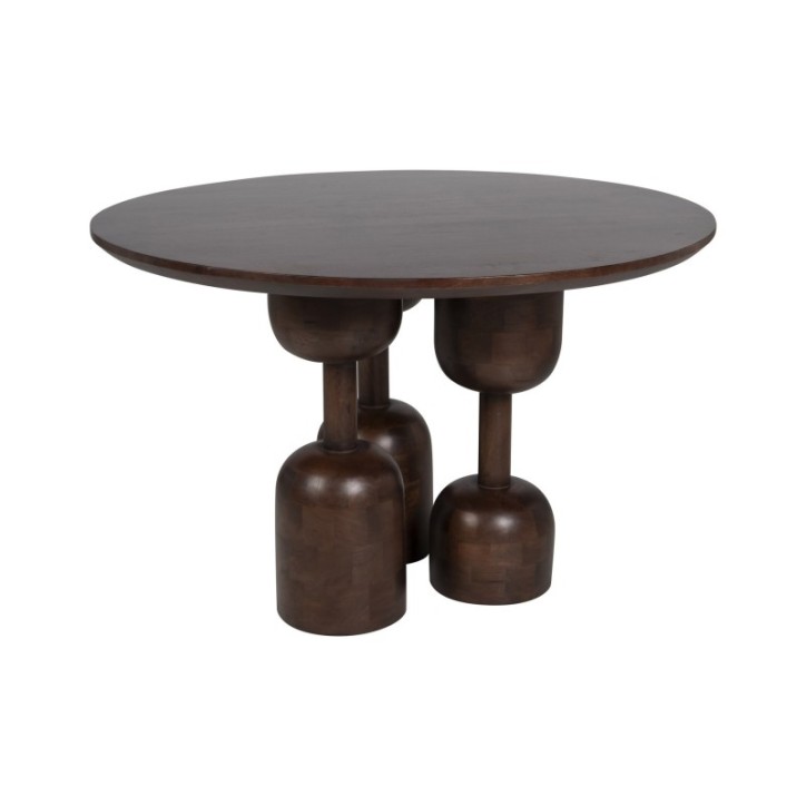 MESA COMEDOR MADERA MINDI MARRON 120x120x76CM