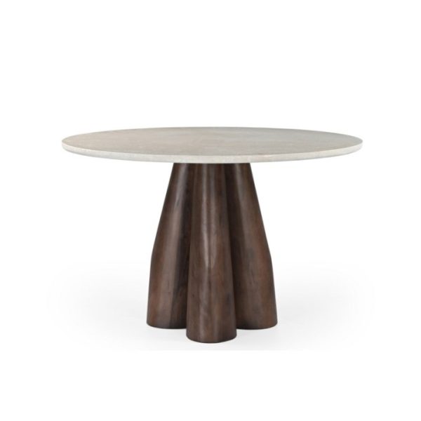 MESA COMEDOR MINDI MARMOL TRAVERTINO 120x120x76CM