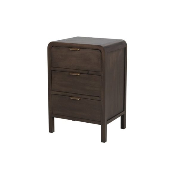 MESITA 3 CAJONES PINO MDF MARRON 45x35x66 CM