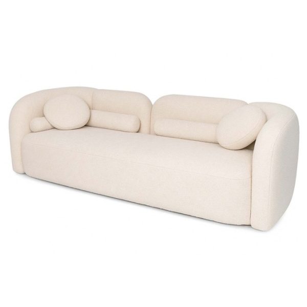 SOFA CHENILLA BEIGE OMAHA 240x85x73CM